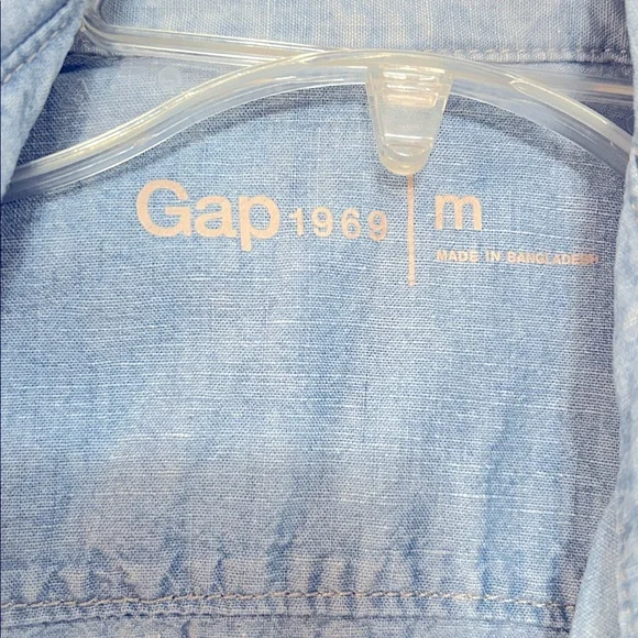 GAP Light Blue Denim Shirt Dress - Picture 2 of 6